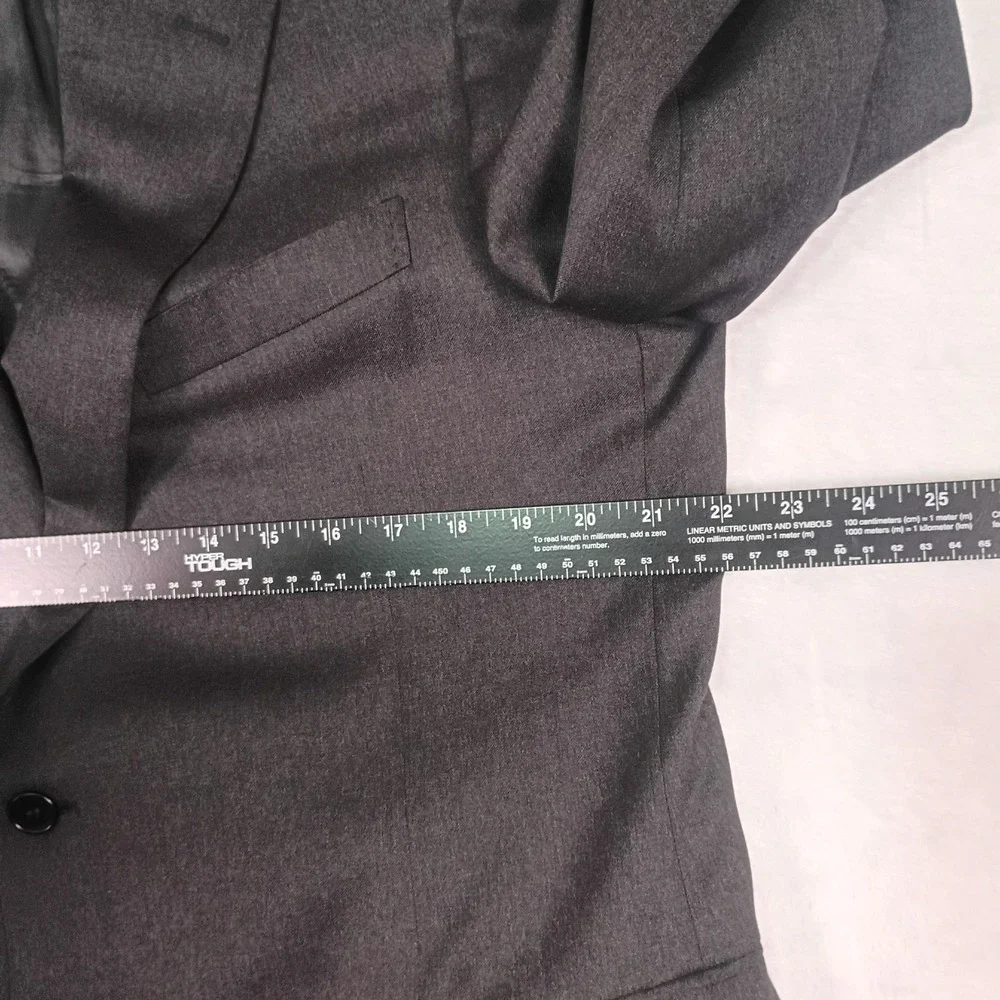 Canali Mens Charcoal Gray 100% Wool 2 Button Blazer Sport Coat Made in Italy 46R